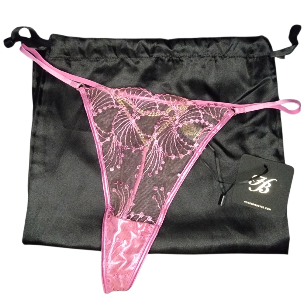 NWT Honey Birdette Noelle Thong, Womens Large